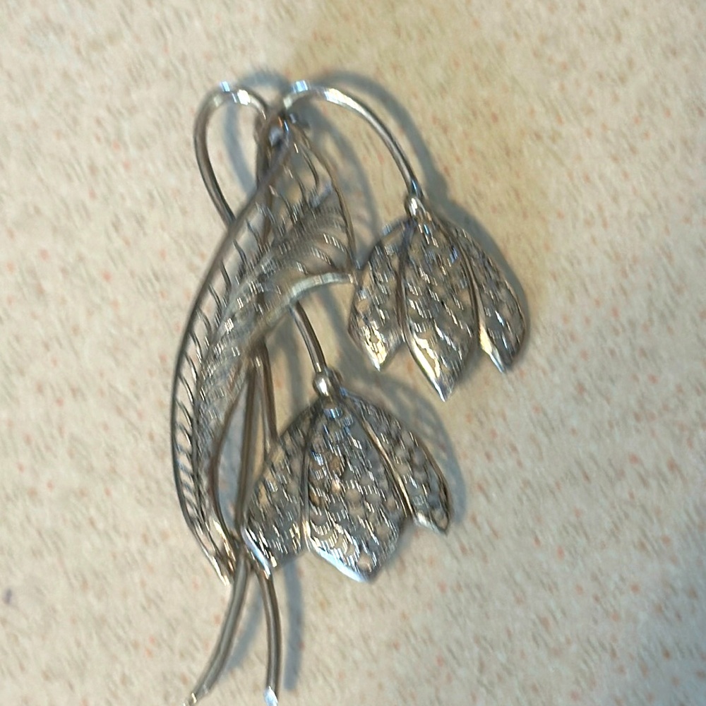 Germany Sterling hanging flower broach